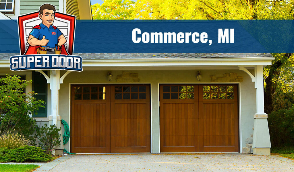 Commerce Mi home with new garage doors
