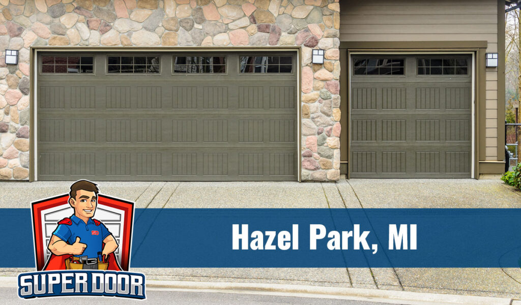Hazel Park, MI Green garage doors