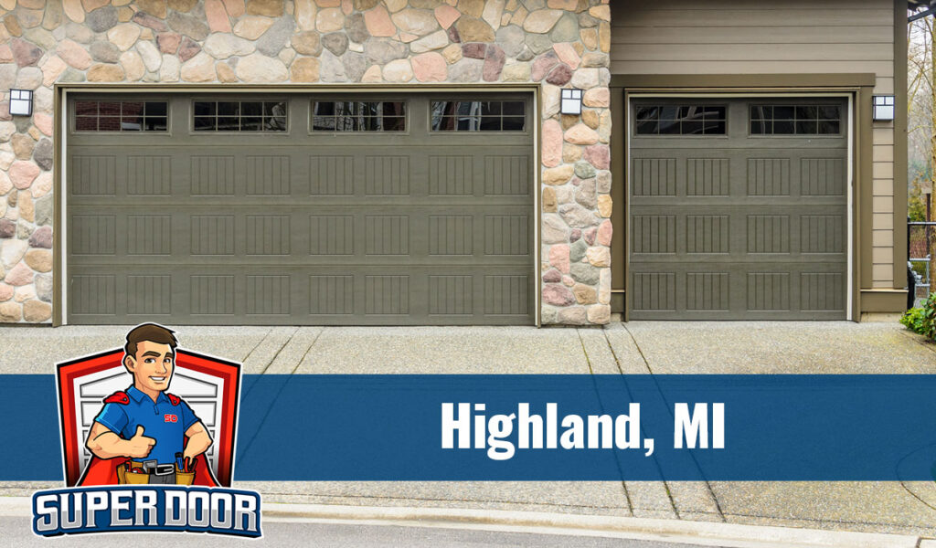 Highland, Mi green garage doors