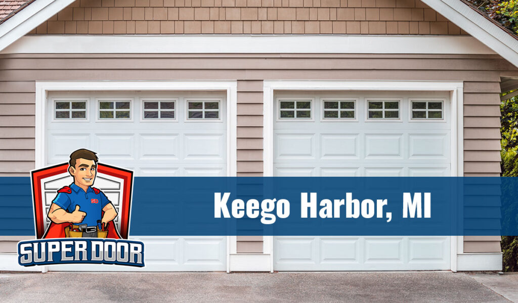 Keego Harbor home with new installed garage doors by super door team
