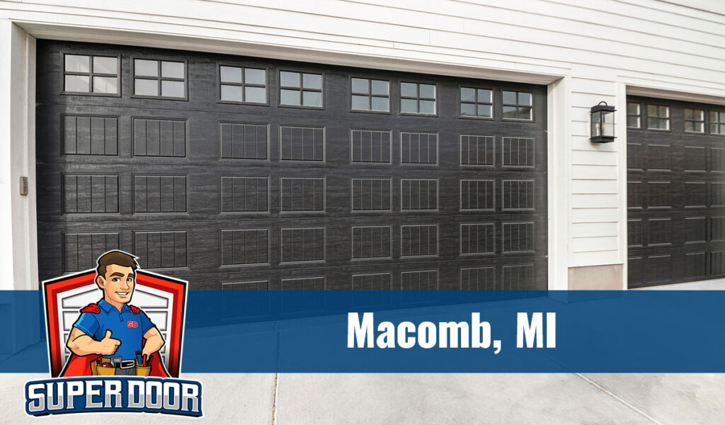 Macomb Mi home with newly installed and repaired garage doors by super door crew