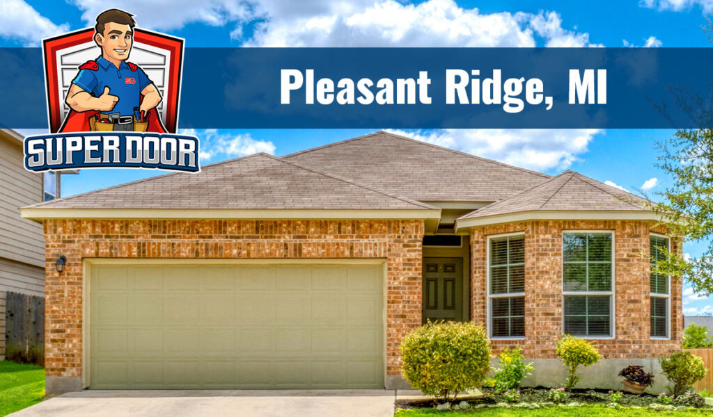 Pleasant Ridge Mi home with newly repaired garage doors by super door 