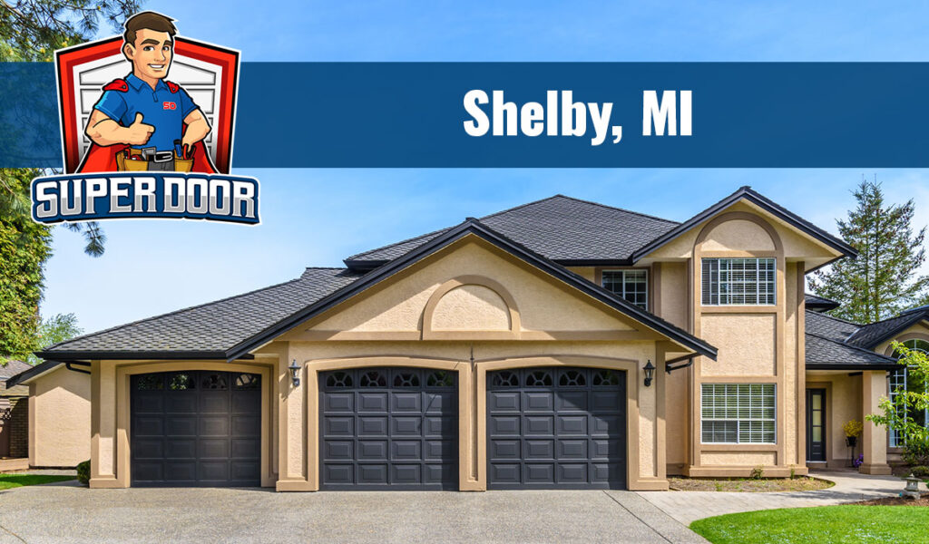 Shelby Mi home with new installed garage doors